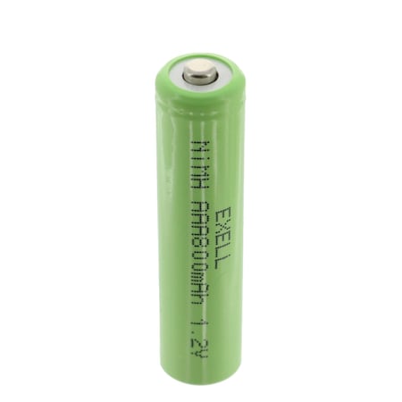 Exell Battery 1.2V NIMH AAA 800mAh Rechargeable Button Top Battery EBC-522